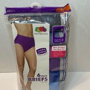 Fruit of the Loom Brief Panties Underwear Size 6 Medium NWT Cotton Blend